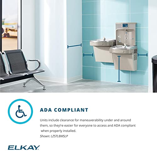 Elkay LZS8WSSP Enhanced ezH2O Bottle Filling Station & ADA Cooler Refrigerated Stainless High Capacity Lead Reduction Quick Filter Change, Single, Stainless Steel