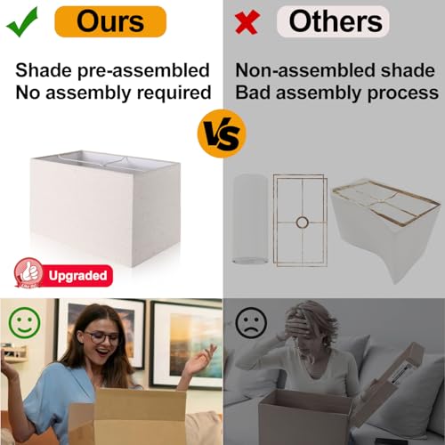21" Touch Bedside Lamps with 2 USB & AC Outlets, 3-Way Dimmable Bedside Table Lamps Set of 2 for Bedroom Living Room Office Reading, Beige Linen Shade Lamps for Night Stands, 2700K LED Bulbs Included