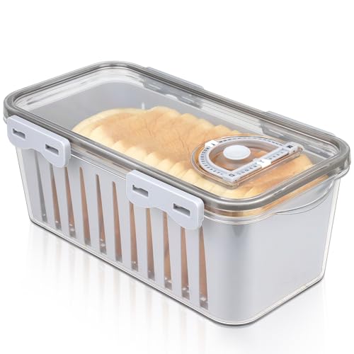 FIRJOY Bread Storage Container for Homemade Bread (1 Pack L Container - Gray)