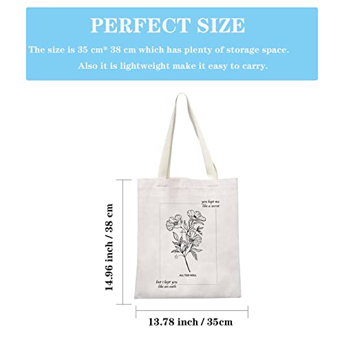 GJTIM Song Lyrics Gift Music Lover Merchandise Music Album Gift Song Inspired Tote Bag Singer Album Gift Bag for Singer TS Fans (You Kept Me Tote)