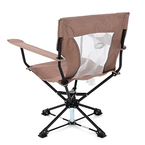 ARROWHEAD OUTDOOR 360° Degree Swivel Hunting Chair w/Armrests, Perfect for Blinds, No Sink Feet, Supports up to 450lbs, Carrying Case, Steel Frame, Fishing, High-Grade 600D Canvas, USA-Based Support,