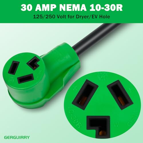 Gerguirry 15 Ft 3 Prong Dryer Extension Cord, 30 Amp NEMA 10-30P to 10-30R, for Dryer/RV/EV Charging, 250V 10-Gauge, Weatherproof & UL Listed