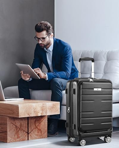Suitour Expandable PC Hard Shell Luggage Sets,20" Carry-On 24" Checkd Luggage sets 2 piece, Travel Business Suitcase Set