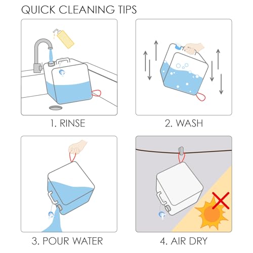 ITRAZ Collapsible Water Jug, 10 Packs 5.3 Gallon BPA Free Camping Water Container with Spigot, Portable Water Storage Carrier for Emergency Survival Hiking Backpacking Outdoors - Food Grade LDPE