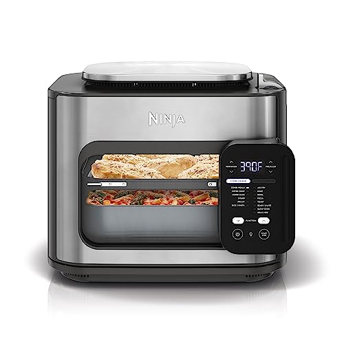 Ninja Combi All-in-One Multicooker, Oven, & Air Fryer, Complete Meals in 15 Mins, 14-in-1 Functions, Combi Cooker + Air Fry, Bake, Roast, Slow Cook and More, 3 Accessories, Stainless Steel, SFP701