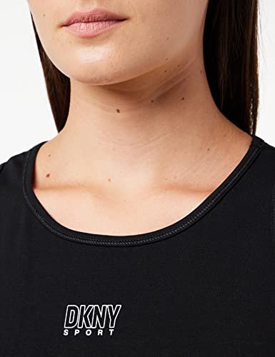 DKNY Women's Cropped Colorblock Logo Tank, Army Green