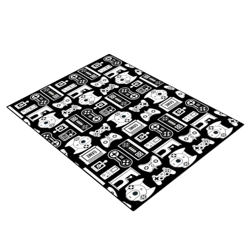 Lacut Game Rug Teen Boys Carpet with Game Controller Decoration, 3D Gaming Rugs for Boy’s Bedroom Living Room Playroom, Non-Slip Gamer Carpet Children Gaming Area Rugs (47" x 31")