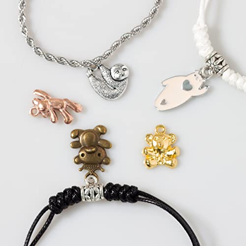 stino 100g Metal Flower Connector Charms for Jewelry Making, Bulk Silver & Gold Charms for Braclet Necklace Crafts (Flower-2 Hole Mixed Color)