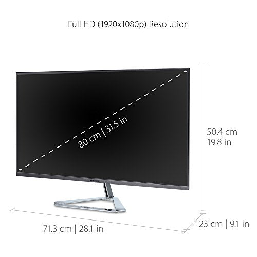 ViewSonic VX3276-MHD 32 Inch 1080p Widescreen IPS Monitor with Ultra-Thin Bezels, Screen Split Capability HDMI and DisplayPort