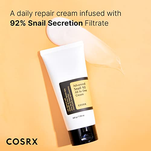 COSRX Snail Mucin 92% Moisturizer, Daily Repair Face Gel Cream Tube Type for Dry, Sensitive Skin, Not Tested on Animals, No Parabens, No Sulfates, No Phthalates, Korean Skincare (3.52Fl Oz / 100g)