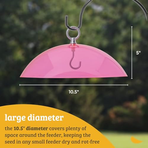 Birds Choice RED DOME Protective Dome, Protective Cover for Hanging Bird Feeders, 10", Red
