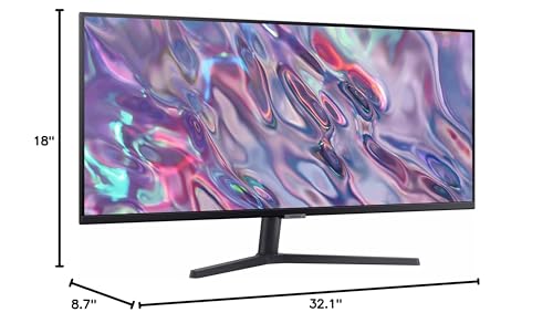 SAMSUNG 34" ViewFinity S50GC Series Ultra-WQHD Monitor, 100Hz, 5ms, HDR10, AMD FreeSync, Eye Care, Borderless Design, PIP, PBP, LS34C502GANXZA, 2023, Black