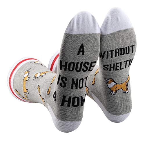 PXTIDY 2 Pairs Sheltie Socks Sheltie Dog Lover Gift A House Is Not A Home Without A Sheltie Socks Shetland Sheepdogs Gift