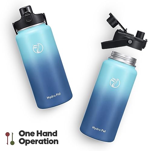 Half Gallon Insulated Water Bottle with 2-in-1 Lid (Chug Lid/Straw Lid), 64oz Double Walled Vacuum Stainless Steel Water Bottles, Water Jug with Straw, Wide Mouth Insulated Thermos