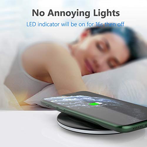 Yootech Wireless Charger,10W Max Fast Wireless Charging Pad Compatible with iPhone 16e/16/16 Plus/16 Pro Max/15/14/13/SE 2022/12/11/X/8,Samsung Galaxy S22/S21/S20,for AirPods Pro 2(No AC Adapter)