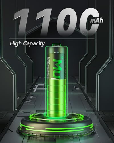 Mupoer 4 Count Ni-MH AAA Batteries, Rechargeable 1100mAh High Capacity Batteries, 1.2V Low Self Discharge Triple A Batteries