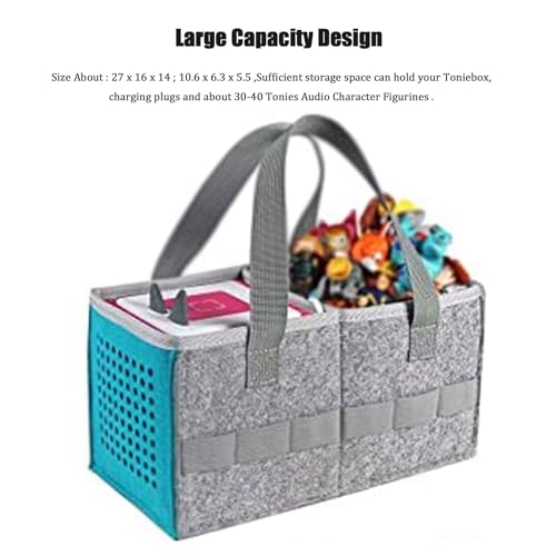 AZTOPA Travel Carrying Case Compatible with Toniebox Audio Player Starter Set,Educational Musical Toy Storage Bag Folding Hand Bag for Tonies Figurines