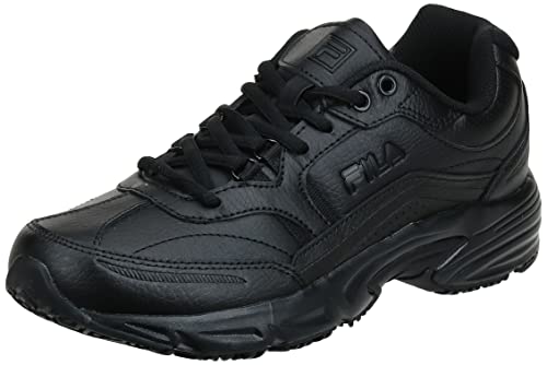 Fila Men's Wide Memory Workshift Slip-Resistant Work Ath Food Service Shoe, White/White/White, 9