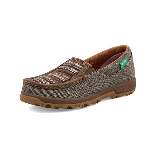 Twisted X Women's Slip-On Driving Moc, Moc Toe with CellStretch, Dust & Multi, 8.5 M