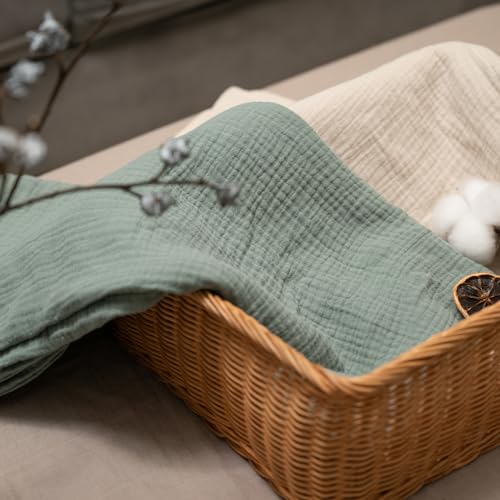 GLLQUEN BABY Muslin Swaddle Blankets for Boys and Girls, 3-Pack Baby Blankets for Girl Boy, Newborn Receiving Blanket, Baby Swaddle Blanket Unisex, Baby Essentials, Registry & Gift