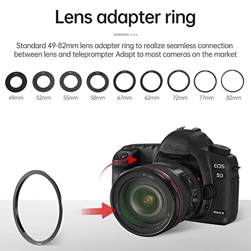 LENSGO Portable Teleprompter for iPad Tablet Smartphone DSLR Camera 7.9'', APP Compatible with iOS & Android System for Online Teaching Vlog Live Streaming Interview (TC7 for phond/ipad/Camera)