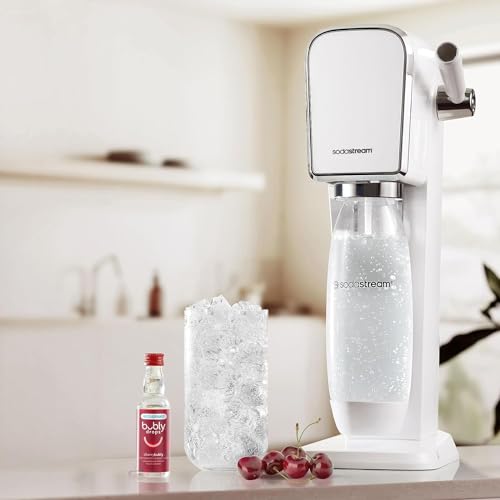 SodaStream Art Sparkling Water Maker Bundle in Black - includes CO2, Carbonating Bottle, and bubly 6-Flavor Variety Pack