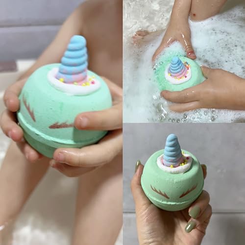 Unicorn Bath Bombs for Kids, 9 Large Organic Kids Bath Bombs with Squishy Toys Inside, Magic Unicorn Bath Bombs with Surprise Inside for Girls…