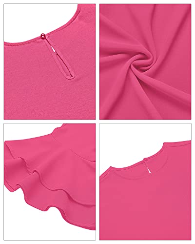 luvamia Women's Casual 3/4 Tiered Bell Sleeve Crewneck Loose Tops Blouses Shirt Floral Tops for Women Daisy Floral Black Size Medium Size 8 Size 10