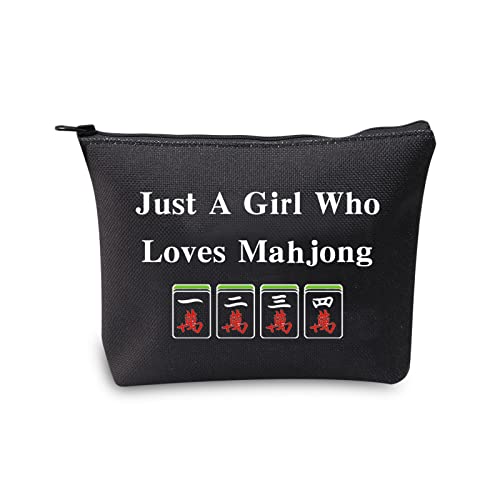 JXGZSO Lucky Mahjong Tiles Makeup Bag Who Loves Mahjong Board Game Storage Bag For Mahjong Lover