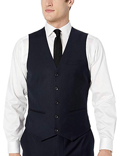 Adam Baker by Creative Men's CT701/05-3 Piece Single Breasted Classic Fit Vested Suit - Grey- 58R