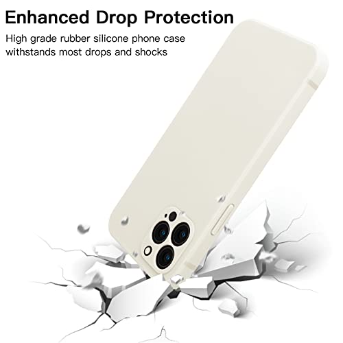 KPKHDI iPhone 13 Pro Max Case Compatible with iPhone 13 Pro Max Matte Silicone Stain Resistant Cover with Full Body Protection Anti-Scratch Shockproof Case 6.7 inch (White)