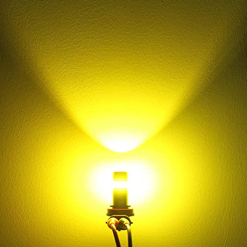 Alla Lighting 2800lm H8 H11 H16 LED Fog Lights Bulbs, 3200K Golden Yellow DRL Replacement for Cars, Trucks, Xtreme Super Bright COB-72 SMD Upgrade