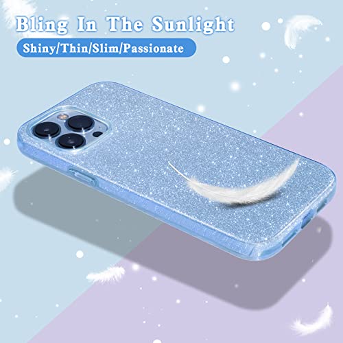 MATEPROX Compatible with iPhone 13 Pro Max Case Bling Sparkle Cute Girls Women Protective Cases Cover for iPhone 13 Pro Max 6.7" 2021(Blue)