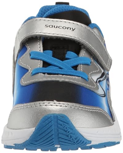 Saucony Flash Alternative Closure 3.0 Sneaker, Black/Blue/Chrome, 13 US Unisex Little Kid