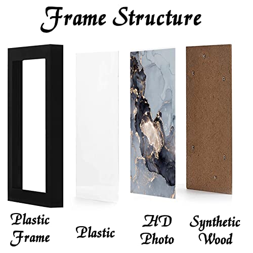 OMAIGAR 13x19 Picture Frame Set of 5, Black Poster Frames for 13 by 19 Poster Photo Canvas Certificate, High Transparent Acrylic Frame on Wall Desktop Horizontal Vertical 13 x 19