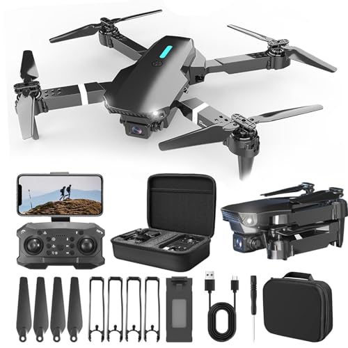 Generic Drone with Camera, 1080P HD RC Drone WiFi FPV Foldable Drone, 3 Flight Speed, Altitude Hold, Headless Mode, RC Quadcopter for Beginners Adults, Kids Toy Lightning Deals Of Today