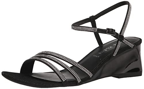 Anne Klein Women's Genova Wedge Sandal, Silver, 11