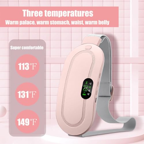 Heating Pad for Period Cramps, Three-Speed Adjustment，Portable Cordless Rechargeable Heating Pad for Menstrual Pain Relief Electric Heat Belt,Gifts for Her Women Girl Wife (Pink)