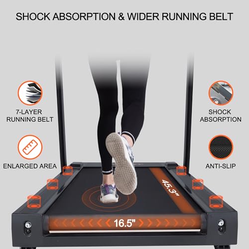 GYMOST Treadmills for Home 2.5HP Folding Treadmill with LCD Display,Incline Treadmill 300 LBS Weight Capacity for Walking and Running