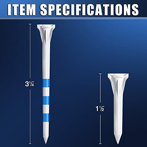 CHAMPKEY Premium 3 Prongs Plastic Golf Tees 50 Pack / 100 Pack | 85 Driver Tees with 15 Iron/Hybrid Tees Mixed Pack | Low Friction and Resistance Golf Plastic Tees (50 Pack, 3-1/4")