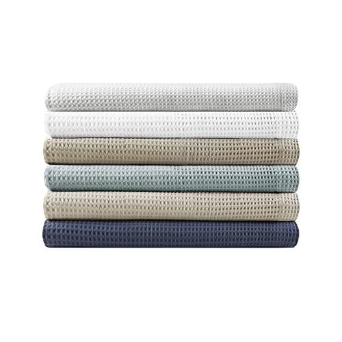 Beautyrest 100% Cotton Blanket, Trendy Woven Waffle Weave Design, All Season, Lightweight, Breathable, Soft and Cozy Casual Summer Cover, for Bed, Couch and Sofa, Twin(66 in x 90 in), Aqua