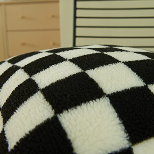 MOLTOL Set of 4 Buffalo Linen Decorative Throw Pillow Covers 18 x 18 Inches, Plaid Decor Square Cushion Covers for Sofa Couch Bed, Black and White