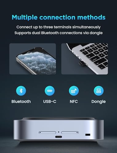 Enther&MAXHUB BM11 conference speakerphone with 360°triple mic array, 10 ft voice pickup, noise reduction, USB C, Bluetooth speaker compatibility with leading platforms, ideal for meeting, home office