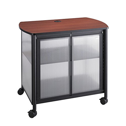 Safco Products Impromptu Mobile Print Stand 1857BL, Cherry Top, Black Frame, 200 lbs. Capacity, Contemporary Design, Swivel Wheels