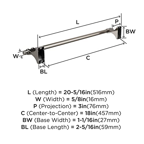 Amerock BH3605426 | Chrome Towel Bar | 24 in (610 mm) Towel Rack | Davenport | Bathroom Towel Holder | Bathroom Hardware | Bath Accessories