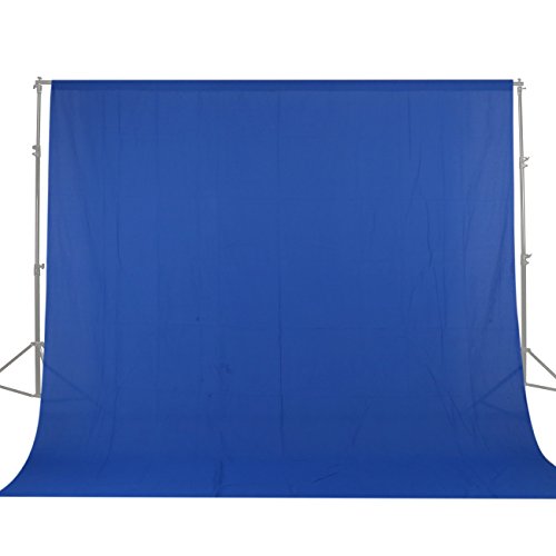 GSKAIWEN 10x20ft/3x6m Photo Studio 100 Percent Pure Cotton Muslin Collapsible Blue Screen Backdrop Curtain Background for Photography, Video and Television (Stand NOT Included)