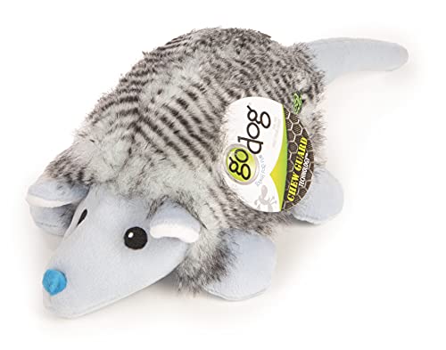 goDog Dinos Frills Squeaky Plush Dog Toy, Chew Guard Technology - Red, Large