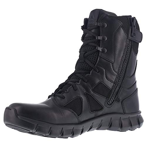 Reebok Womens Rb806 Sublite Cushion 8" Soft Toe Waterproof Boot With Side Zipper Black Military & Tactical, Black, 9 US