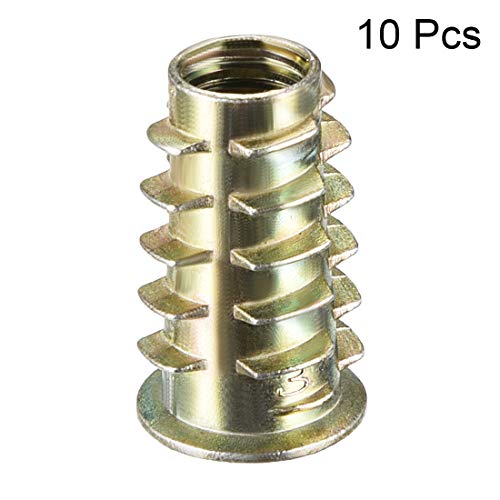 uxcell Furniture Threaded Insert Nuts Zinc Alloy M8 Internal Threads 23mm Length 10pcs