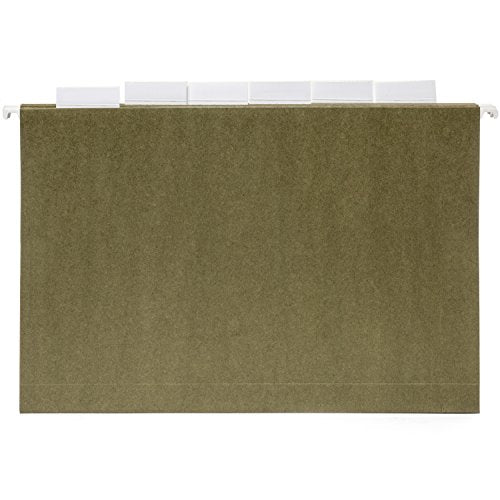 Blue Summit Supplies Legal Size Hanging File Folders, 2" Expansion, 1/3 Cut Adjustable tabs, Legal Size, 5 Tab Locations, Designed for Legal and Law Office File Organization, Standard Green, 25 Pack